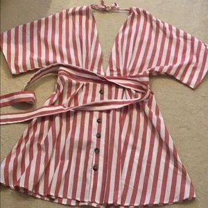 Shein Beachy Striped Pink Dress